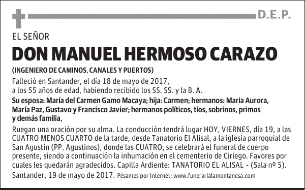 DON MANUEL HERMOSO CARAZO