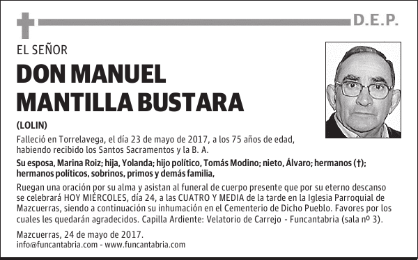 DON MANUEL MANTILLA BUSTARA