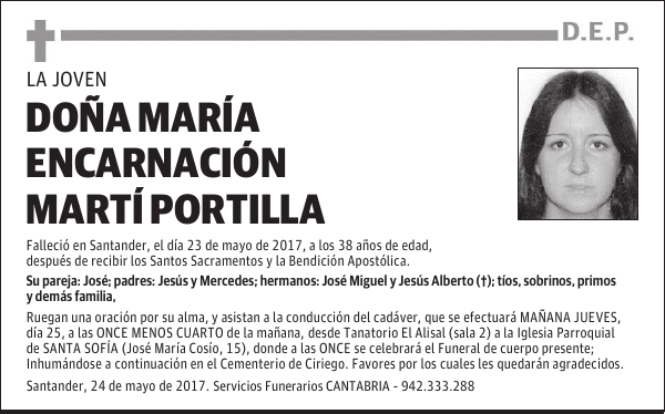 DOÑA MARÍA ENCARNACIÓN MARTÍ PORTILLA