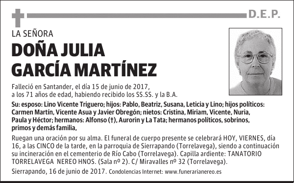 DOÑA JULIA GARCIA MARTINEZ