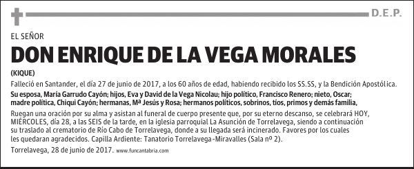 Don Enrique de la Vega Morales