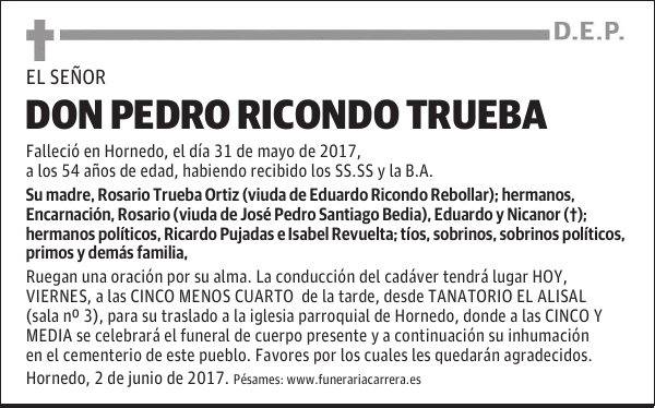 DON PEDRO RICONDO TRUEBA