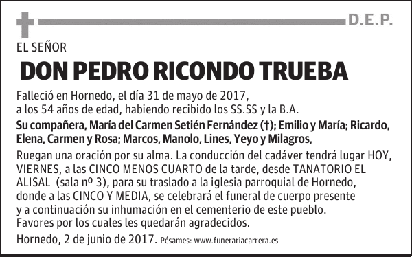 DON PEDRO RICONDO TRUEBA