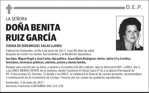 DOÑA BENITA RUIZ GARCÍA