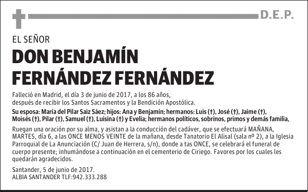 DON BENJAMÍN FERNÁNDEZ FERNÁNDEZ