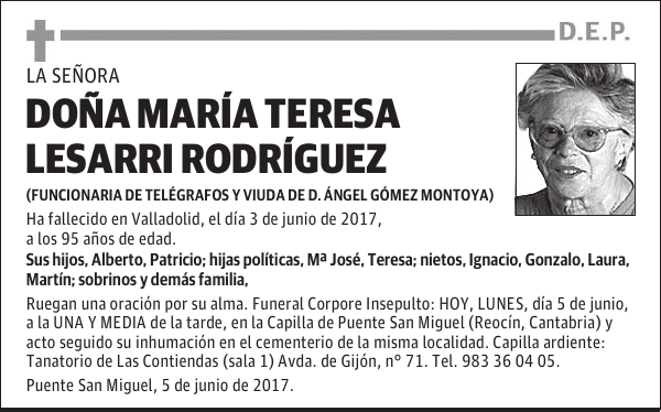 DOÑA MARÍA TERESA LESARRI RODRÍGUEZ