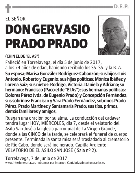 D. GERVASIO PRADO PRADO