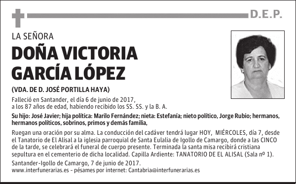 Dª. VICTORIA GARCIA LOPEZ