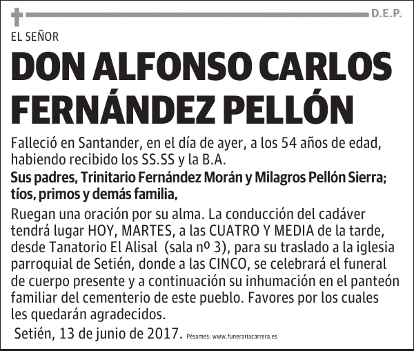 DON ALFONSO CARLOS FERNANDEZ PELLON