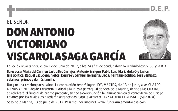 DON ANTONIO VICTORIANO VISCAROLASAGA GARCÍA