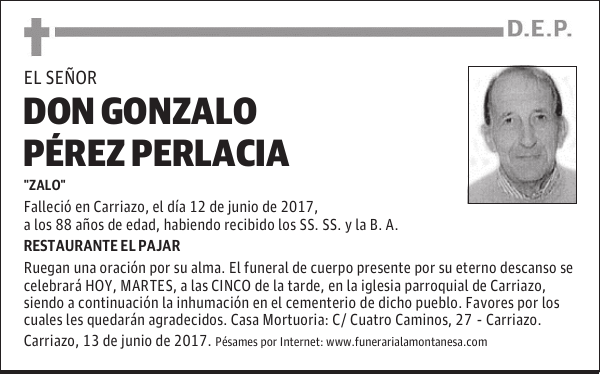 DON GONZALO PEREZ PERLACIA