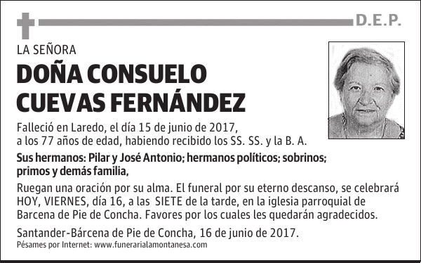 DOÑA CONSUELO CUEVAS FERNÁNDEZ