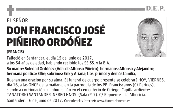 DON FRANCISCO JOSE PIÑEIRO ORDOÑEZ