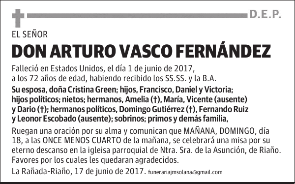 DON ARTURO VASCO FERNÁNDEZ