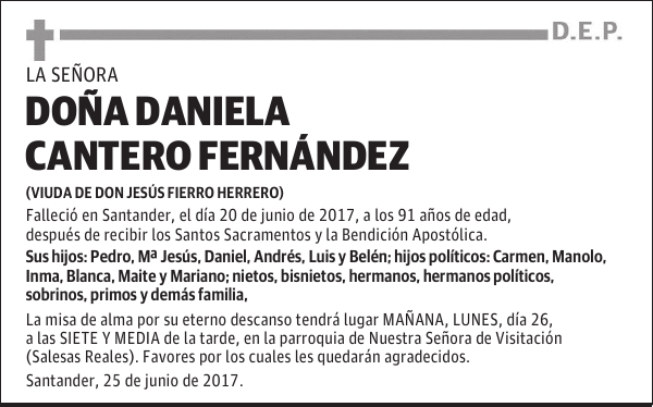 DOÑA DANIELA CANTERO FERNANDEZ