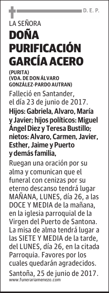 Doña Purificación García Acero