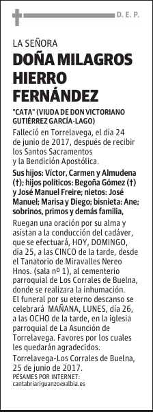 DOÑA MILAGROS HIERRO FERNANDEZ