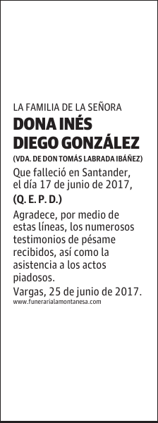 DONA INÉS DIEGO GONZÁLEZ