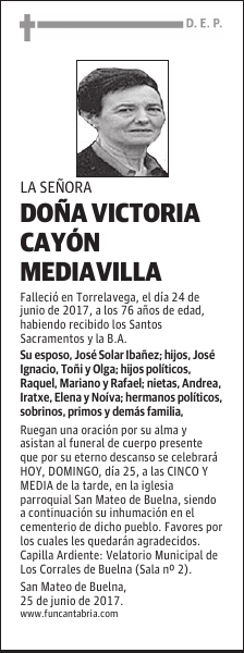 Doña Victoria Cayon Mediavilla