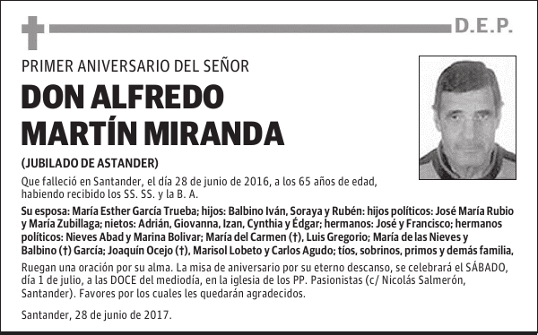 DON ALFREDO MARTÍN MIRANDA