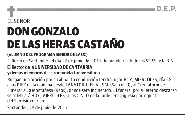 DON GONZALO DE LAS HERAS CASTAÑO