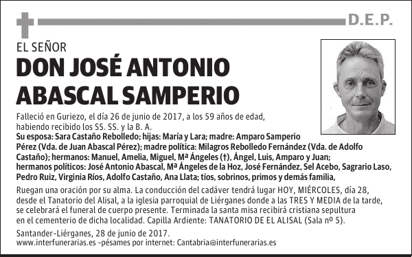 D. JOSÉ ANTONIO ABASCAL SAMPERIO