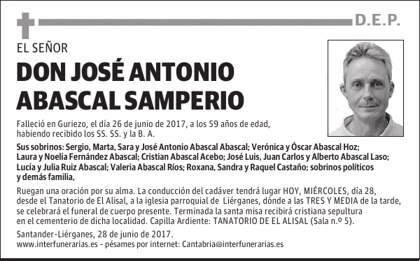 D. JOSÉ ANTONIO ABASCAL SAMPERIO