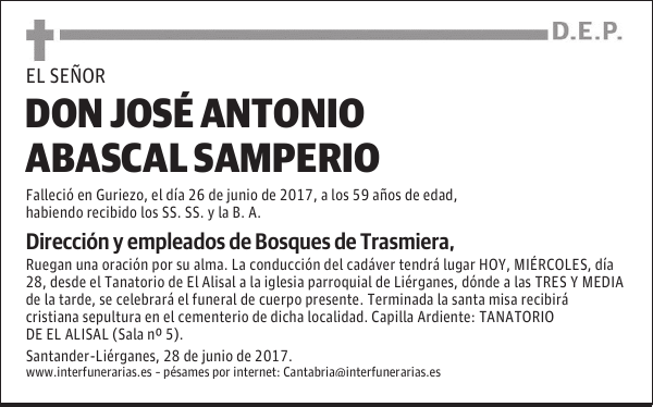 D. JOSÉ ANTONIO ABASCAL SAMPERIO