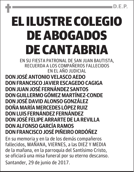 EL ILUSTRE COLEGIO DE ABOGADOS DE CANTABRIA