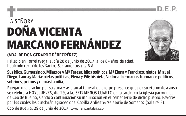 Doña Vicenta Marcano Fernández