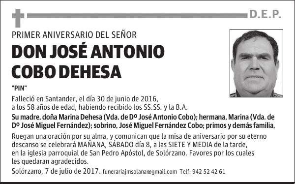 DON JOSÉ ANTONIO COBO DEHESA