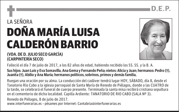 Da. MARÍA LUISA CALDERÓN BARRIO