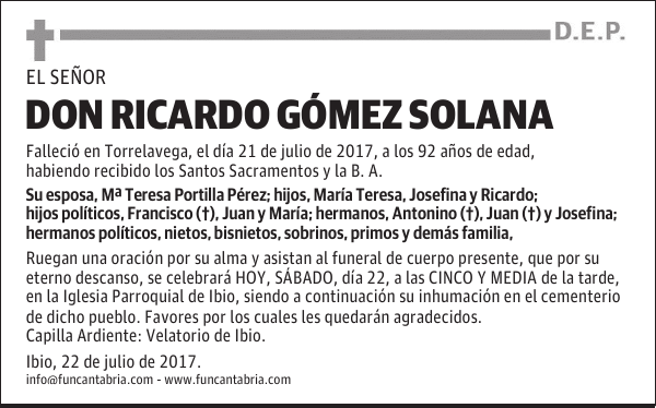 Don Ricardo Gómez Solana