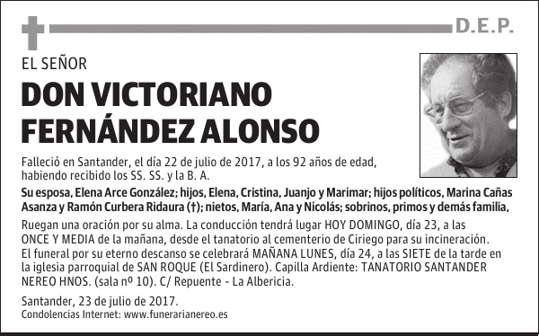 DON VICTORIANO FERNÁNDEZ ALONSO