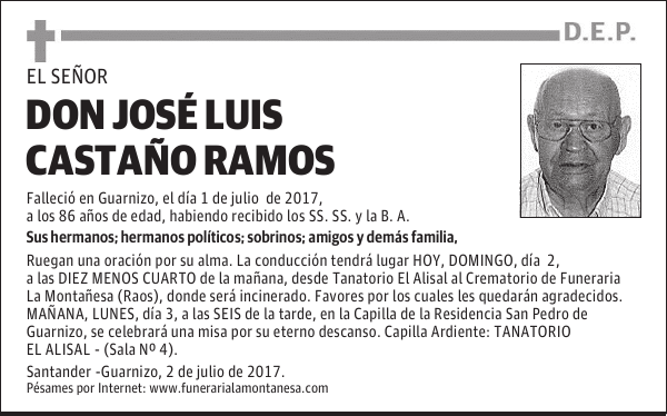 DON JOSÉ LUIS CASTAÑO RAMOS