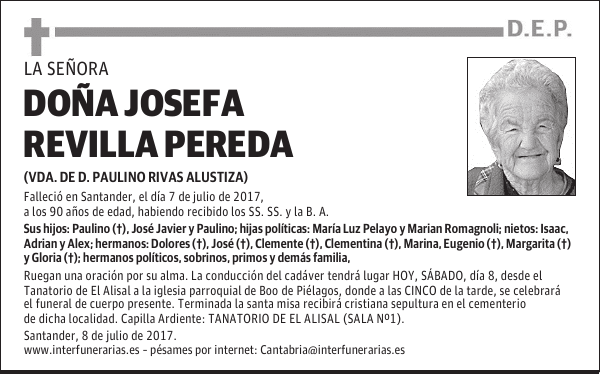 Dª. JOSEFA REVILLA PEREDA