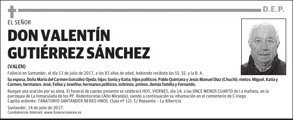 DON VALENTÍN GUTIÉRREZ SÁNCHEZ