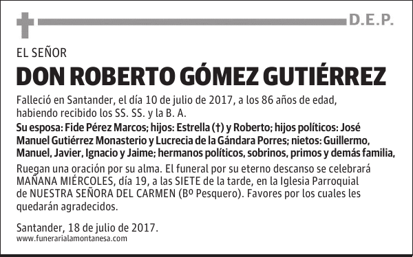 DON ROBERTO GÓMEZ GUTIÉRREZ