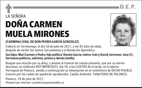 DOÑA CARMEN MUELA MIRONES