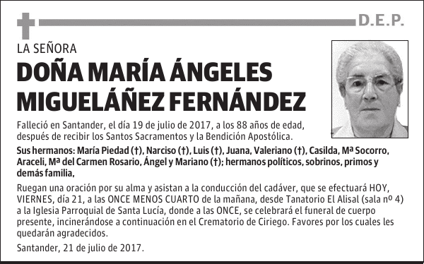 DOÑA MARÍA ÁNGELES MIGUELÁÑEZ FERNÁNDEZ