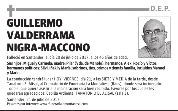 GUILLERMO VALDERRAMA NIGRA-MACCONO