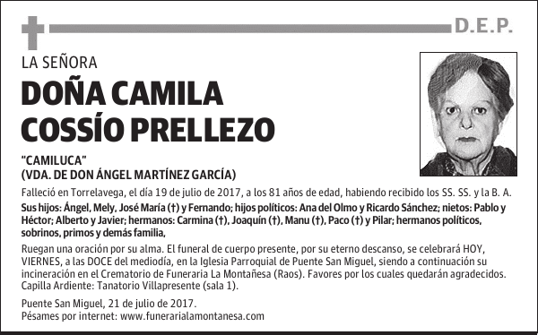 DOÑA CAMILA COSSÍO PRELLEZO