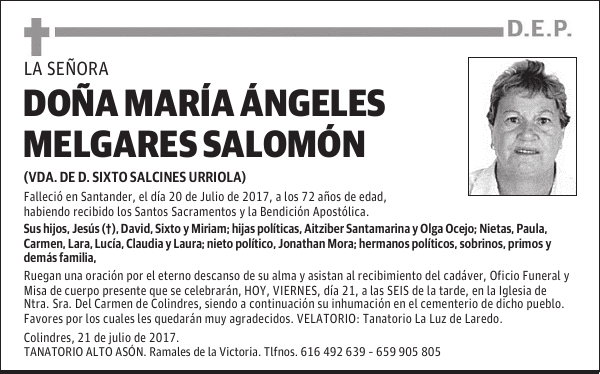 DOÑA MARÍA ÁNGELES MELGARES SALOMÓN