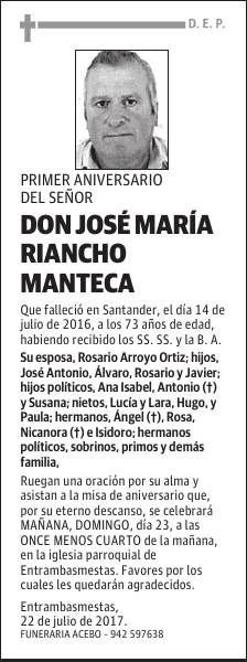 D. José Mª Riancho Manteca