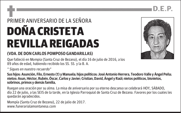 Doña Cristeta Revilla Reigadas