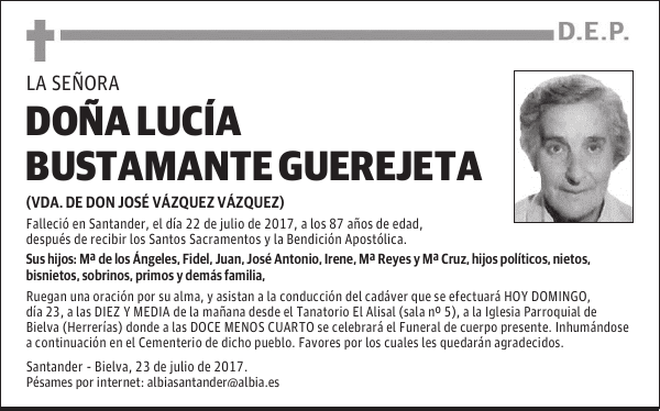 DOÑA LUCÍA BUSTAMANTE GUEREJETA