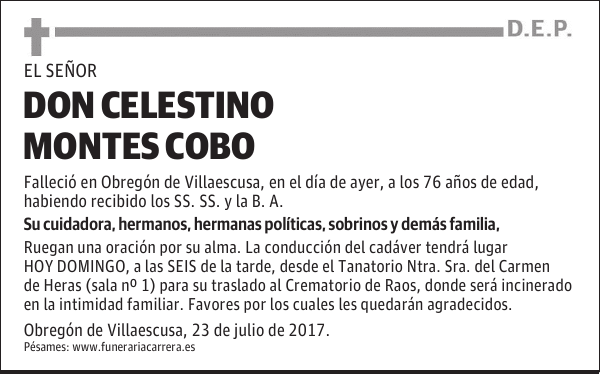 DON CELESTINO MONTES COBO