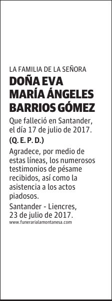 DOÑA EVA MARÍA ÁNGELES BARRIOS GÓMEZ