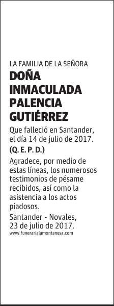 DOÑA INMACULADA PALENCIA GUTIÉRREZ