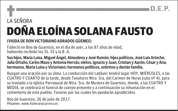 DOÑA ELOÍNA SOLANA FAUSTO